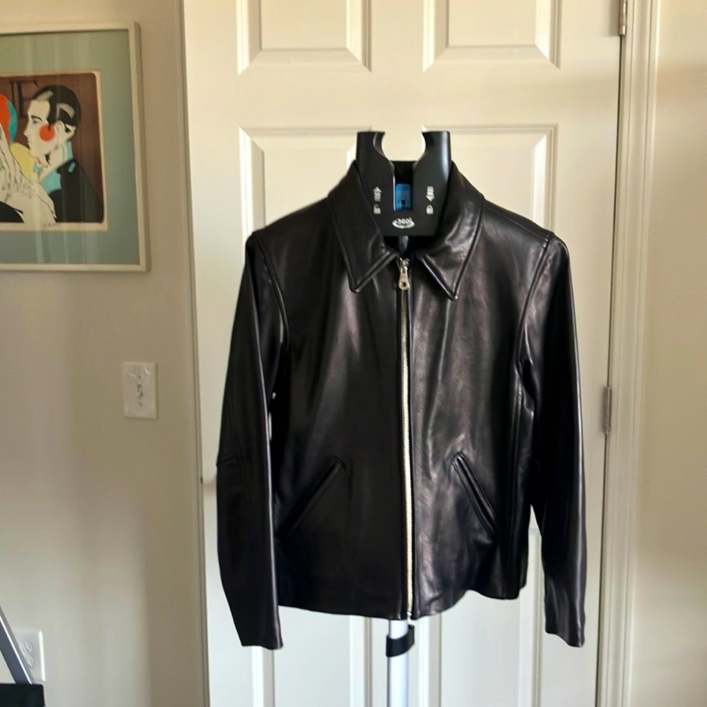 Vintage 1990s Avirex aviation dark brown lambskin leather jacket size M